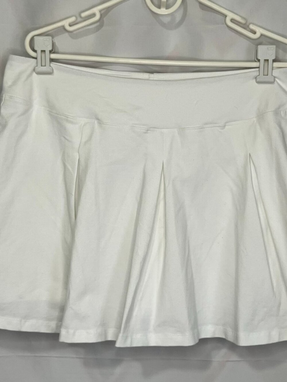 Wicked by Women With Control Cotton Jersey Pleated Skort Size XLP White pockets
